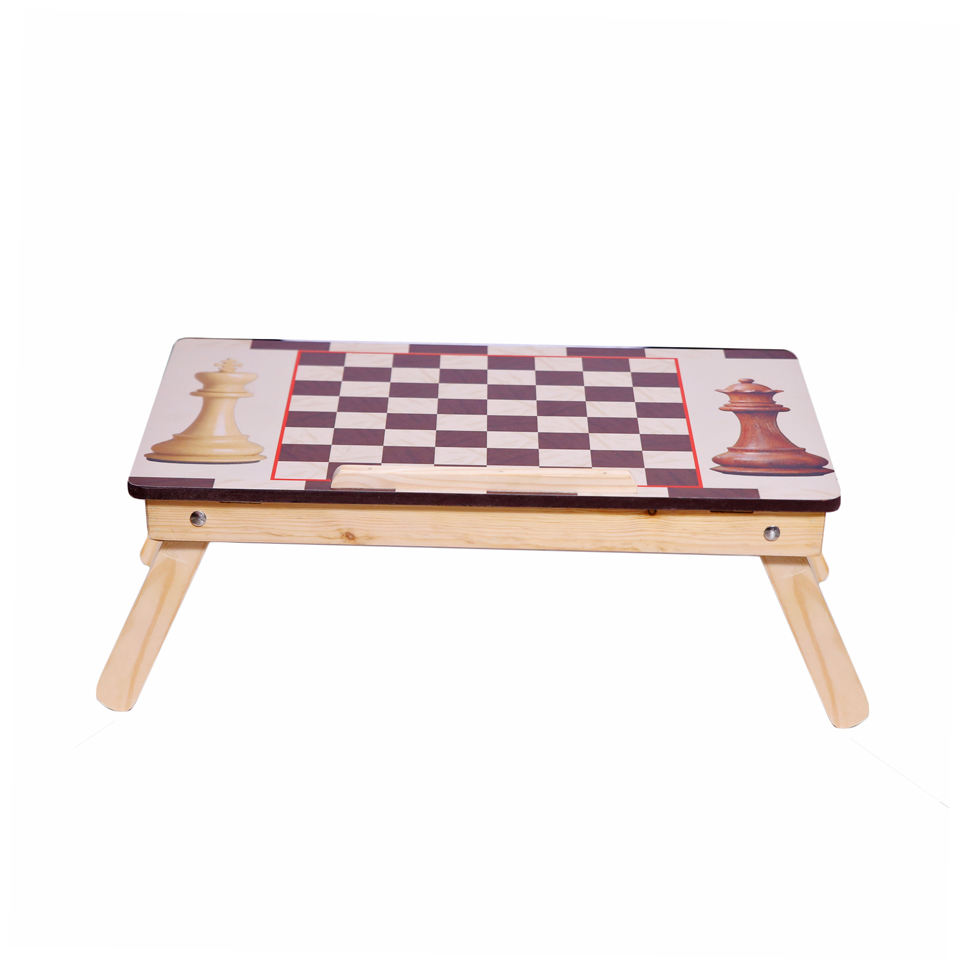 Chess design wooden laptop table